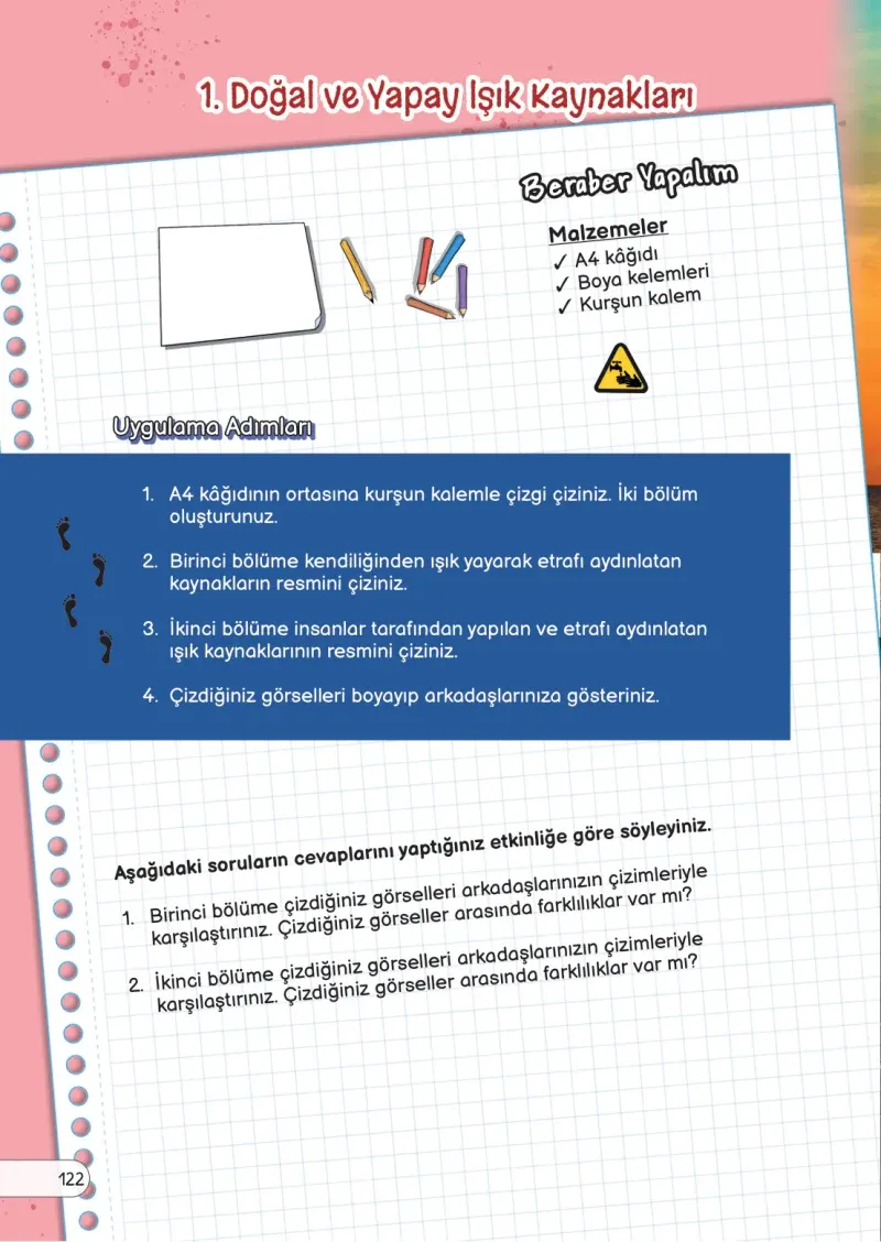 3. Sınıf Fen Bilimleri Ders Kitabı Cevapları Meb Yayınları Sayfa 122