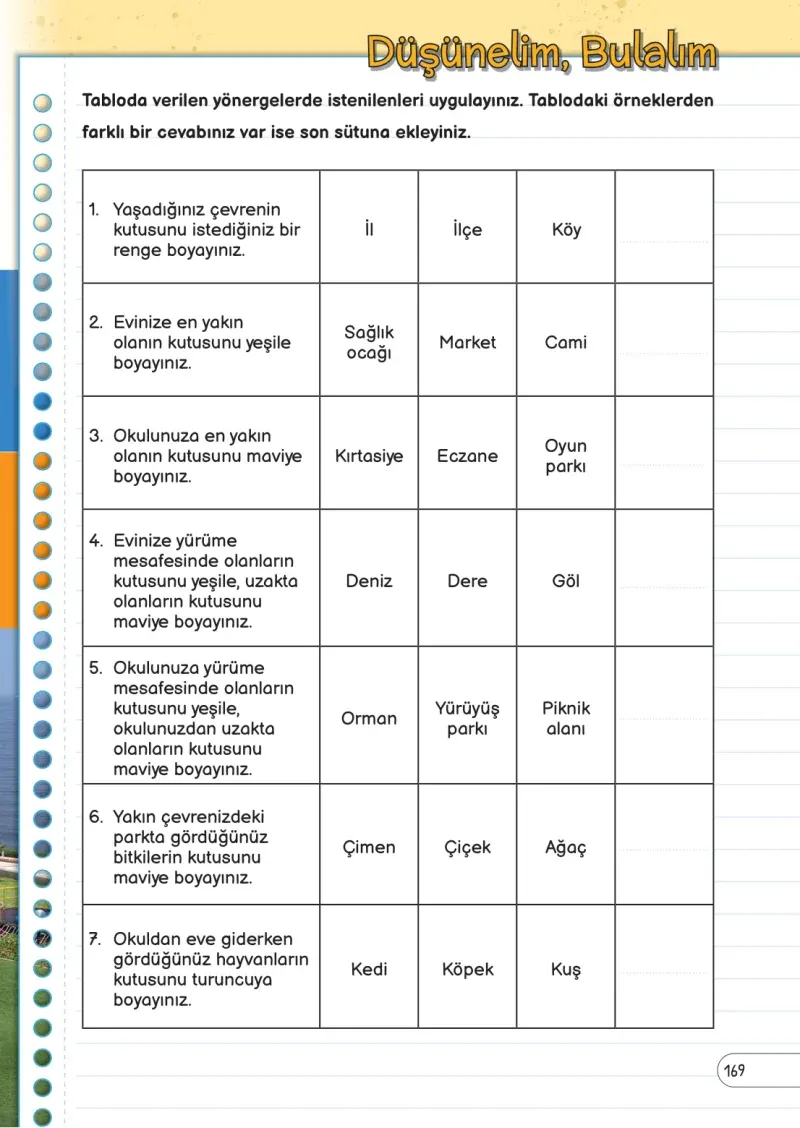 3. Sınıf Fen Bilimleri Ders Kitabı Cevapları Meb Yayınları Sayfa 169