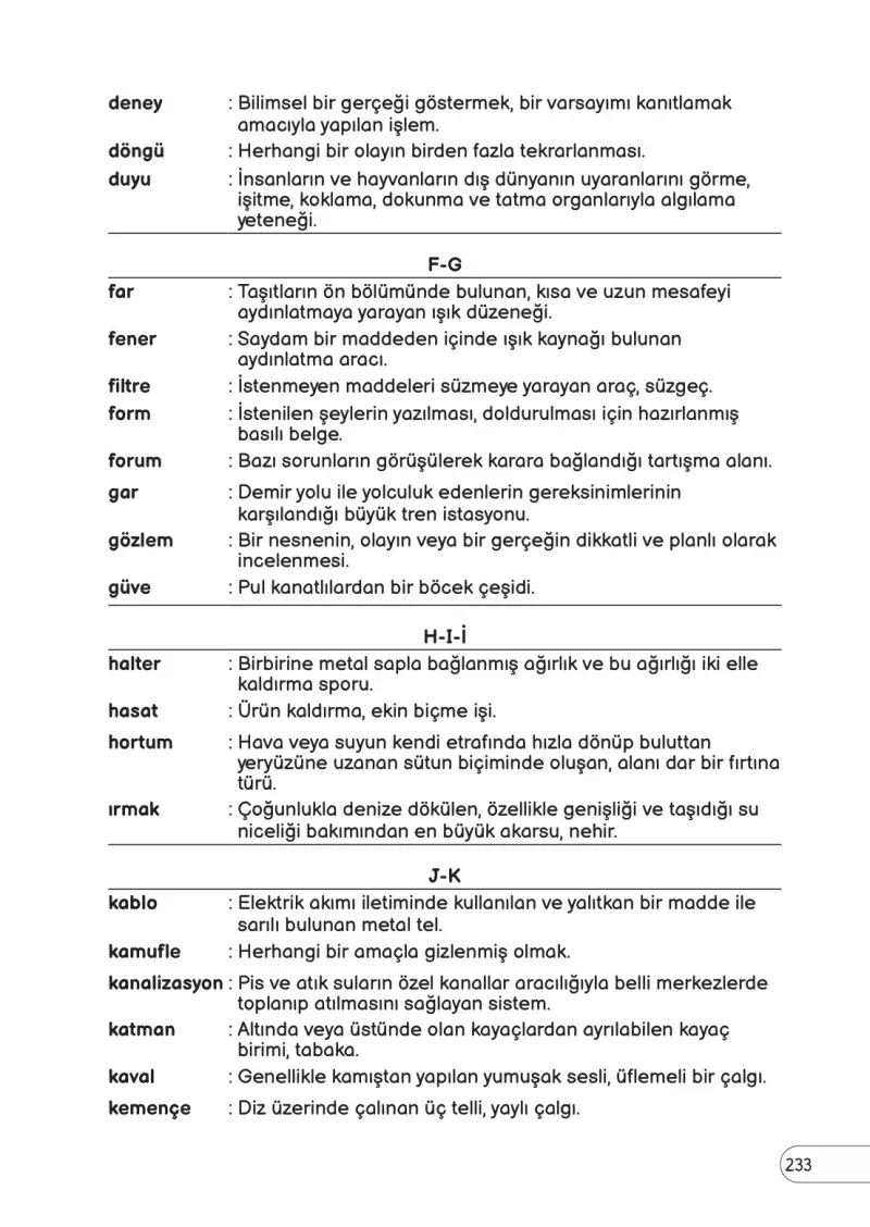 3. Sınıf Fen Bilimleri Ders Kitabı Cevapları Meb Yayınları Sayfa 233