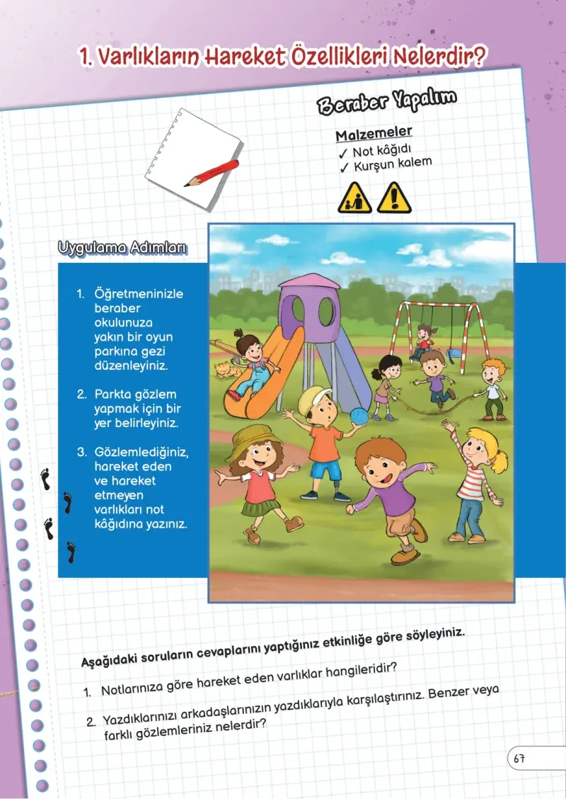 3. Sınıf Fen Bilimleri Ders Kitabı Cevapları Meb Yayınları Sayfa 67