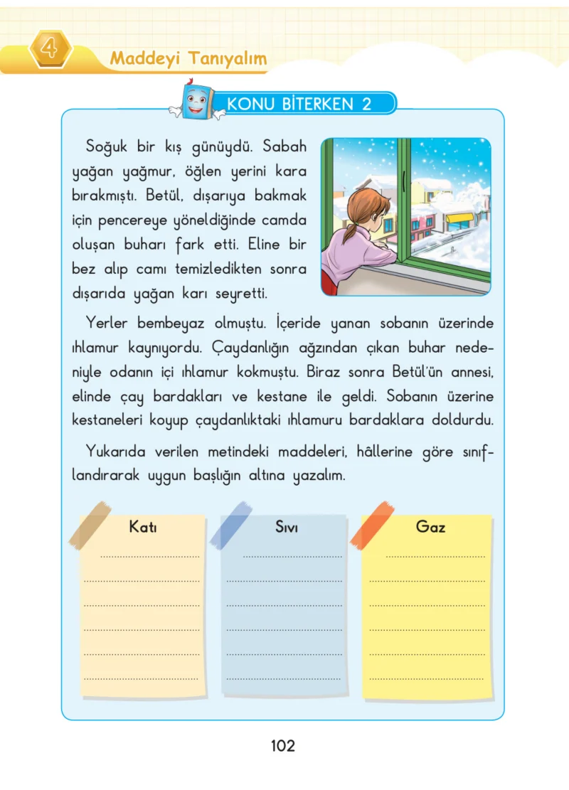 3. Sınıf Fen Bilimleri Ders Kitabı Cevapları SDR Dİkey Yayınları Sayfa 102