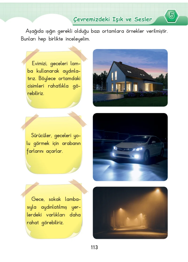 3. Sınıf Fen Bilimleri Ders Kitabı Cevapları SDR Dİkey Yayınları Sayfa 113