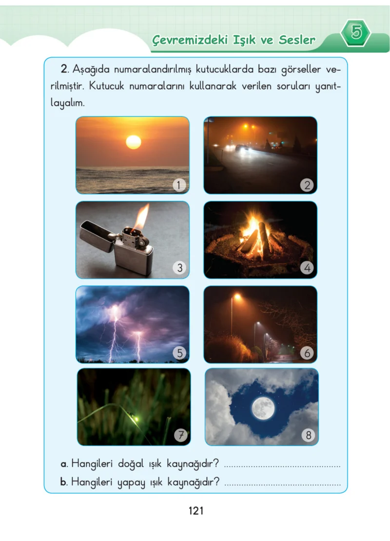 3. Sınıf Fen Bilimleri Ders Kitabı Cevapları SDR Dİkey Yayınları Sayfa 121