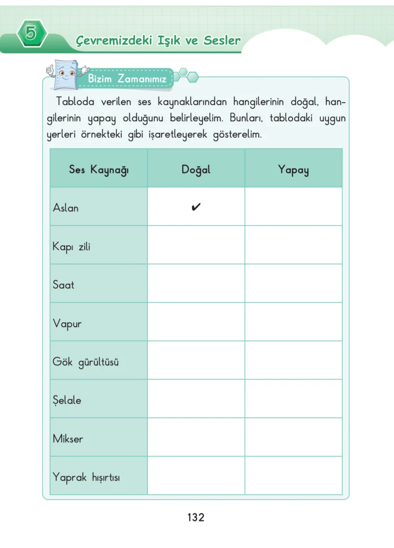 3. Sınıf Fen Bilimleri Ders Kitabı Cevapları SDR Dİkey Yayınları Sayfa 132