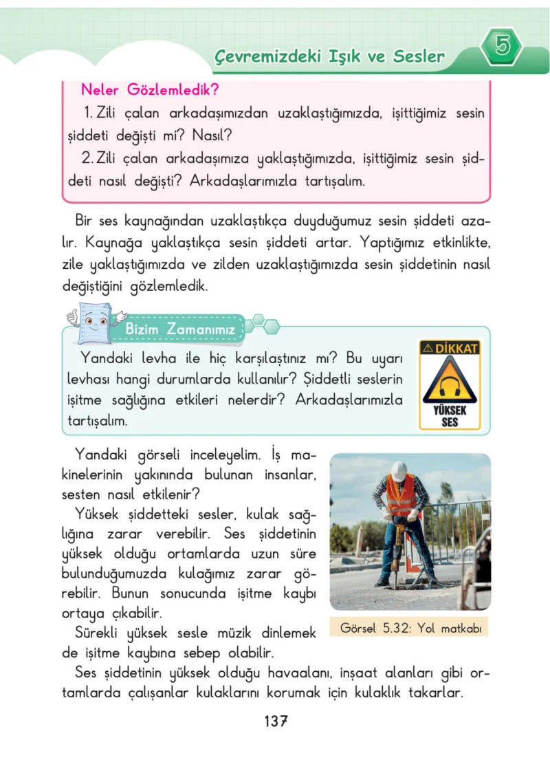 3. Sınıf Fen Bilimleri Ders Kitabı Cevapları SDR Dİkey Yayınları Sayfa 137