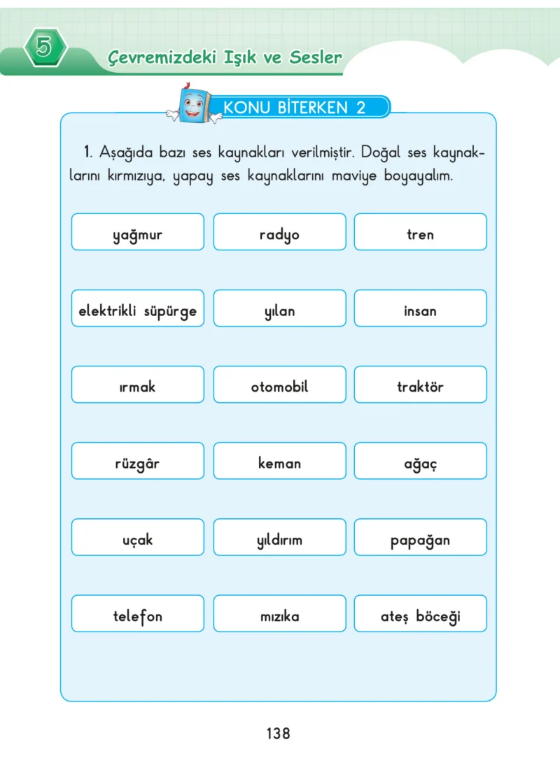 3. Sınıf Fen Bilimleri Ders Kitabı Cevapları SDR Dİkey Yayınları Sayfa 138