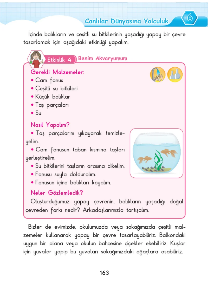 3. Sınıf Fen Bilimleri Ders Kitabı Cevapları SDR Dİkey Yayınları Sayfa 163