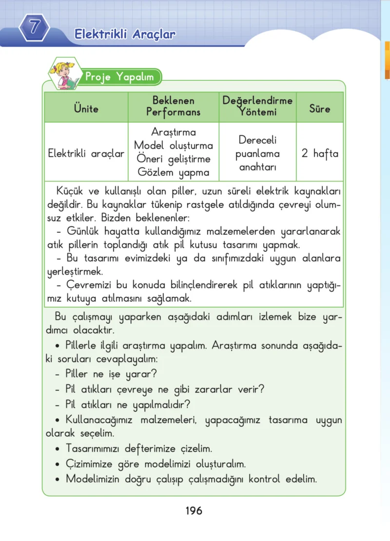 3. Sınıf Fen Bilimleri Ders Kitabı Cevapları SDR Dİkey Yayınları Sayfa 196