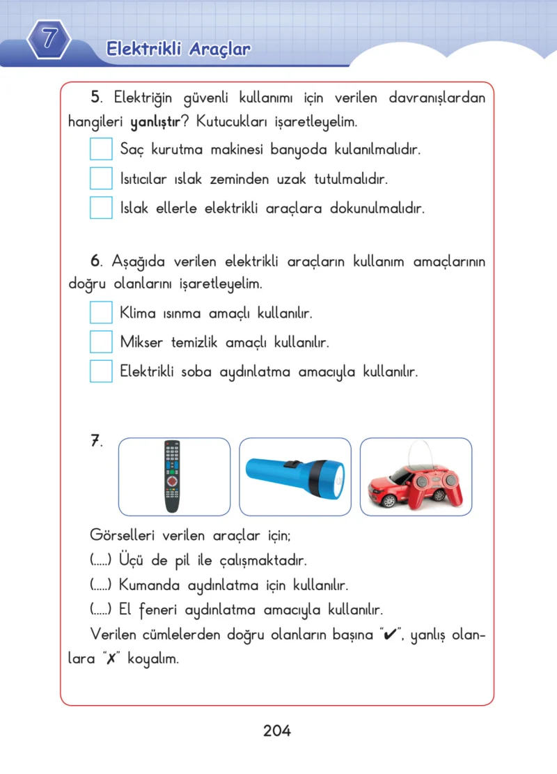 3. Sınıf Fen Bilimleri Ders Kitabı Cevapları SDR Dİkey Yayınları Sayfa 204