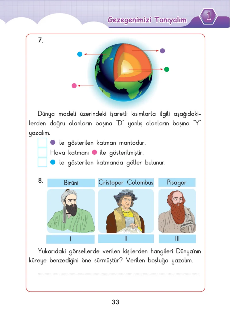 3. Sınıf Fen Bilimleri Ders Kitabı Cevapları SDR Dİkey Yayınları Sayfa 33