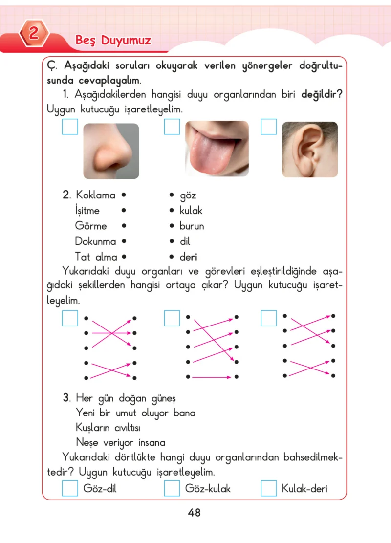 3. Sınıf Fen Bilimleri Ders Kitabı Cevapları SDR Dİkey Yayınları Sayfa 48