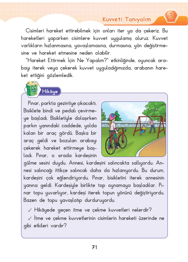 3. Sınıf Fen Bilimleri Ders Kitabı Cevapları SDR Dİkey Yayınları Sayfa 71