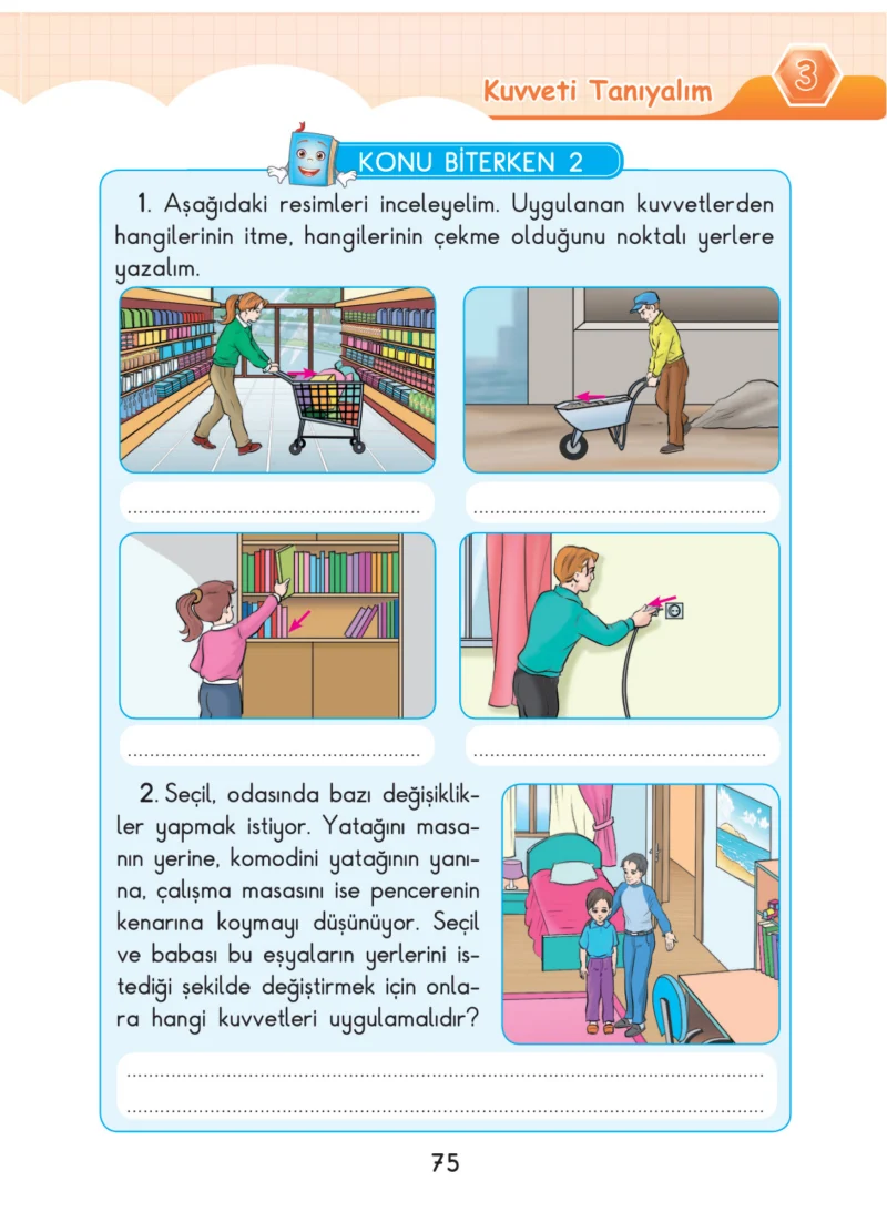 3. Sınıf Fen Bilimleri Ders Kitabı Cevapları SDR Dİkey Yayınları Sayfa 75