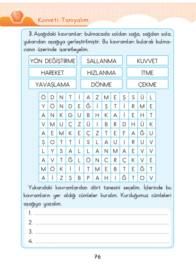 3. Sınıf Fen Bilimleri Ders Kitabı Cevapları SDR Dİkey Yayınları Sayfa 76