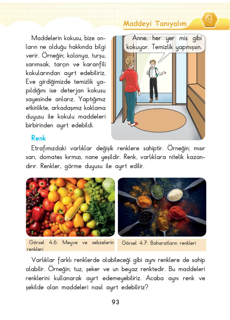 3. Sınıf Fen Bilimleri Ders Kitabı Cevapları SDR Dİkey Yayınları Sayfa 93