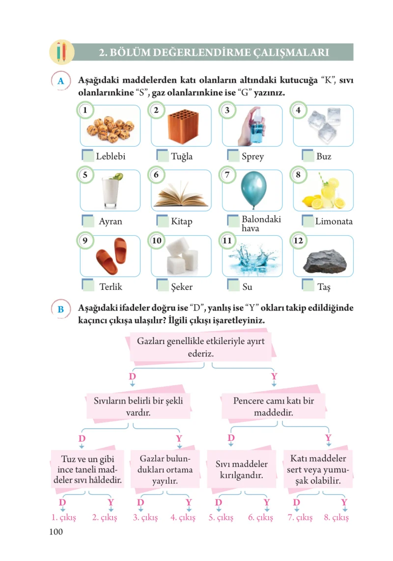 3. Sınıf Fen Bilimleri Ders Kitabı Cevapları Tuna Yayınları Sayfa 100
