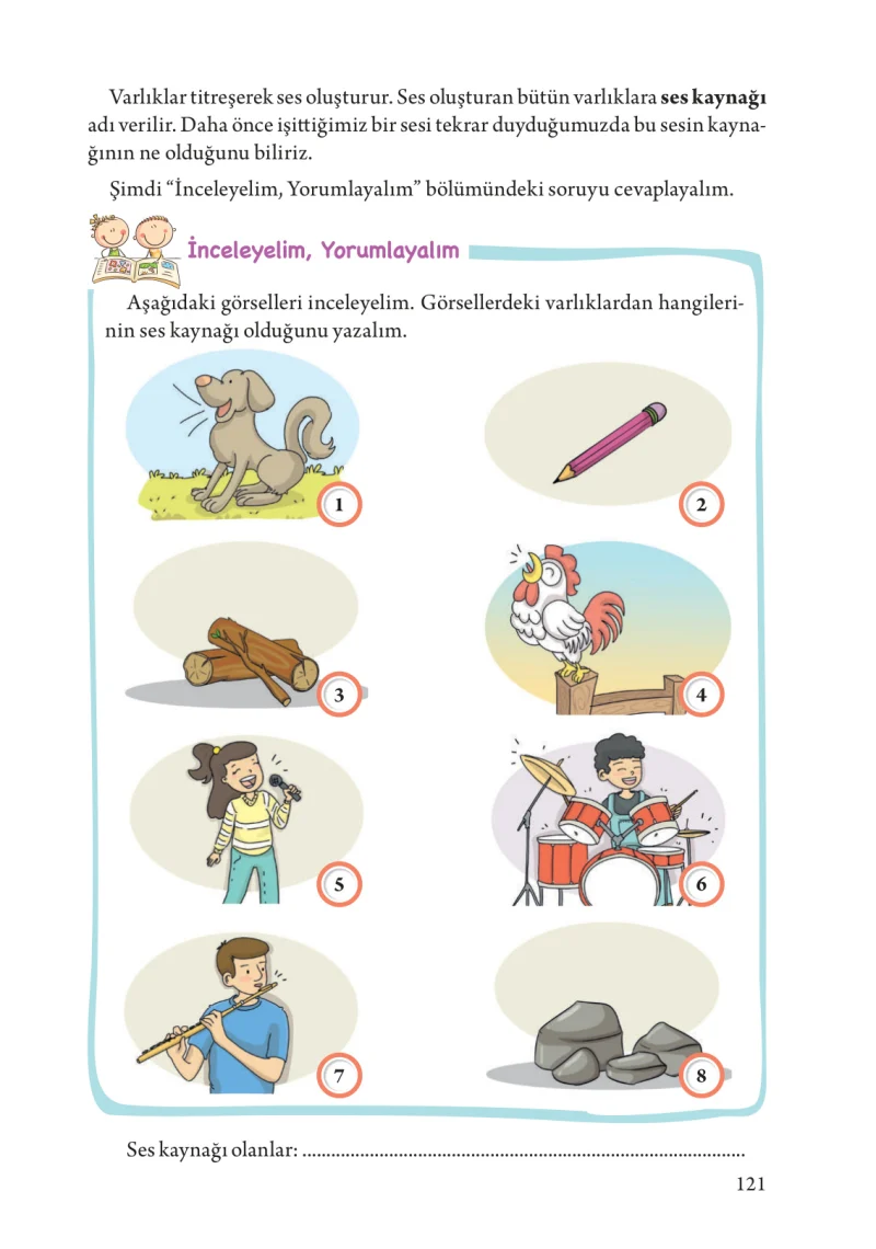 3. Sınıf Fen Bilimleri Ders Kitabı Cevapları Tuna Yayınları Sayfa 121