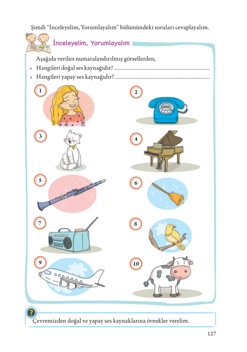3. Sınıf Fen Bilimleri Ders Kitabı Cevapları Tuna Yayınları Sayfa 127