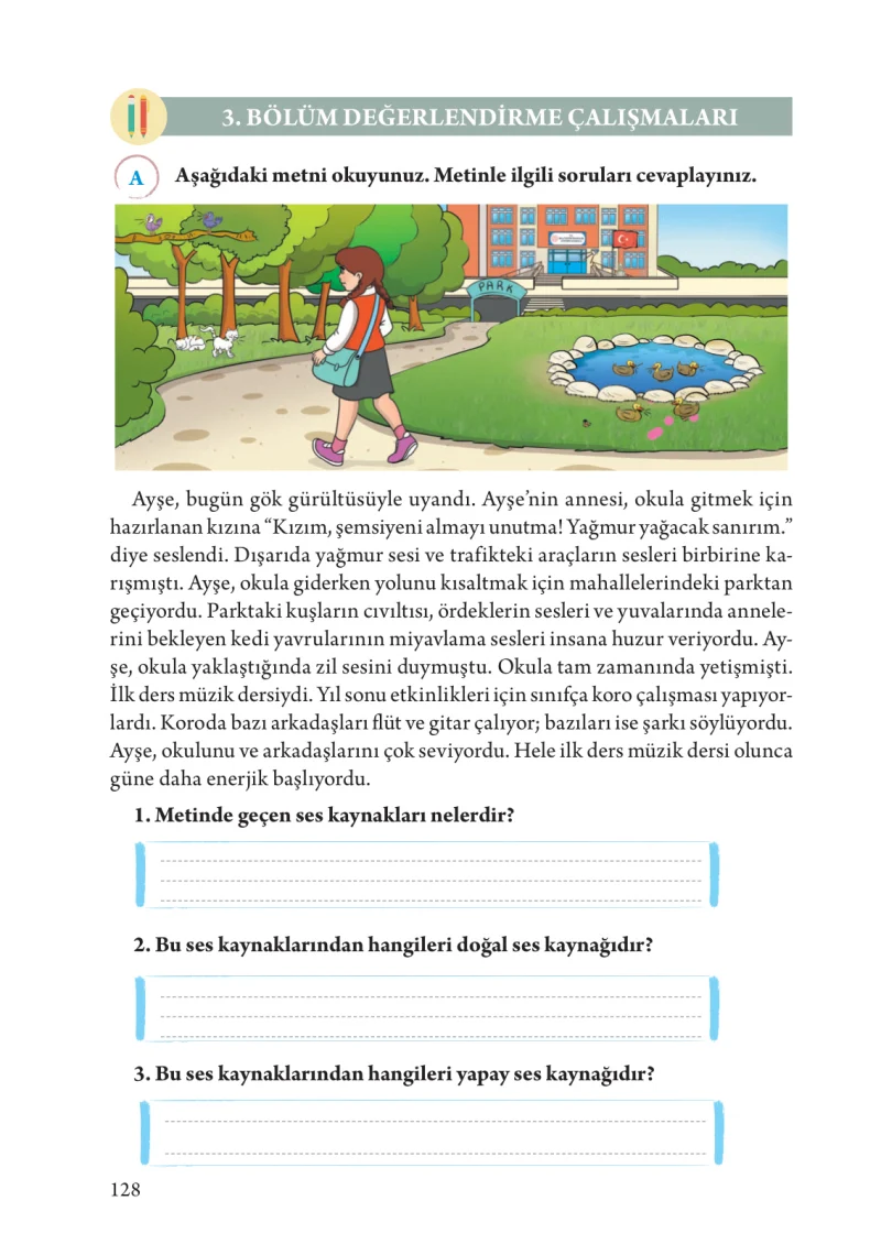 3. Sınıf Fen Bilimleri Ders Kitabı Cevapları Tuna Yayınları Sayfa 128