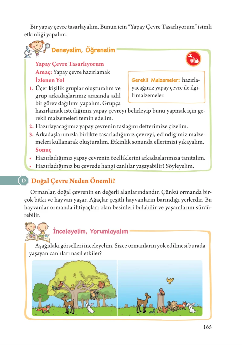 3. Sınıf Fen Bilimleri Ders Kitabı Cevapları Tuna Yayınları Sayfa 165