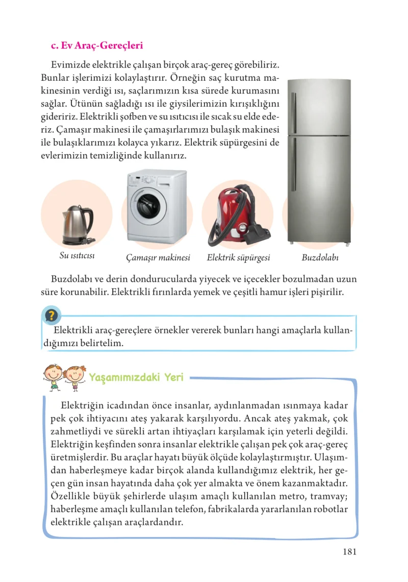 3. Sınıf Fen Bilimleri Ders Kitabı Cevapları Tuna Yayınları Sayfa 181