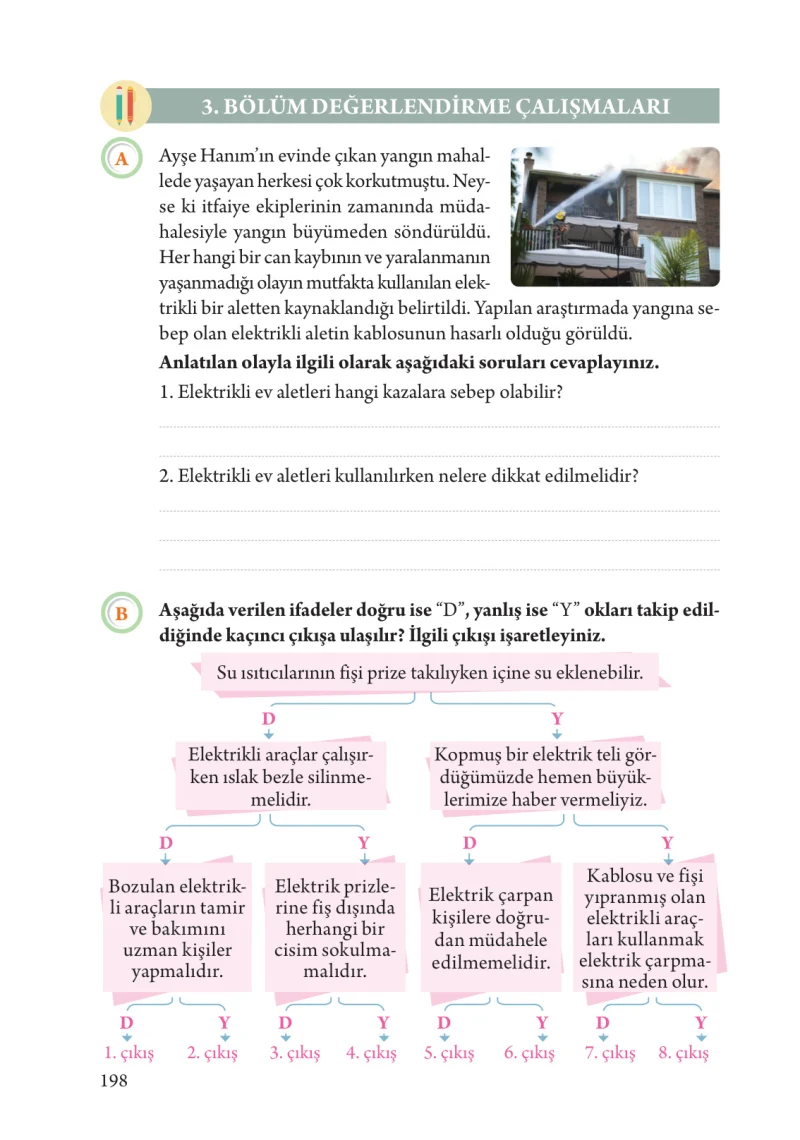 3. Sınıf Fen Bilimleri Ders Kitabı Cevapları Tuna Yayınları Sayfa 198