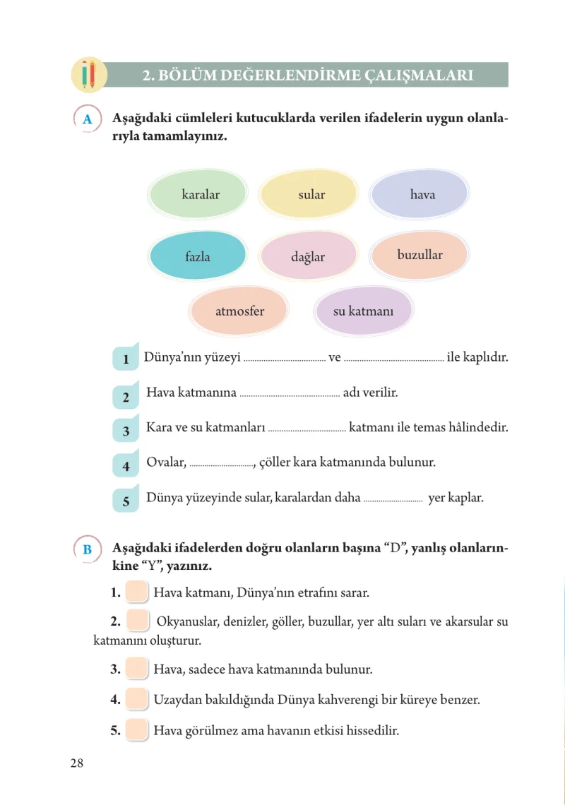 3. Sınıf Fen Bilimleri Ders Kitabı Cevapları Tuna Yayınları Sayfa 28