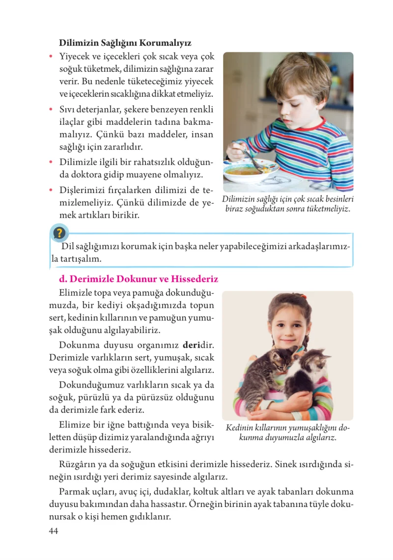 3. Sınıf Fen Bilimleri Ders Kitabı Cevapları Tuna Yayınları Sayfa 44