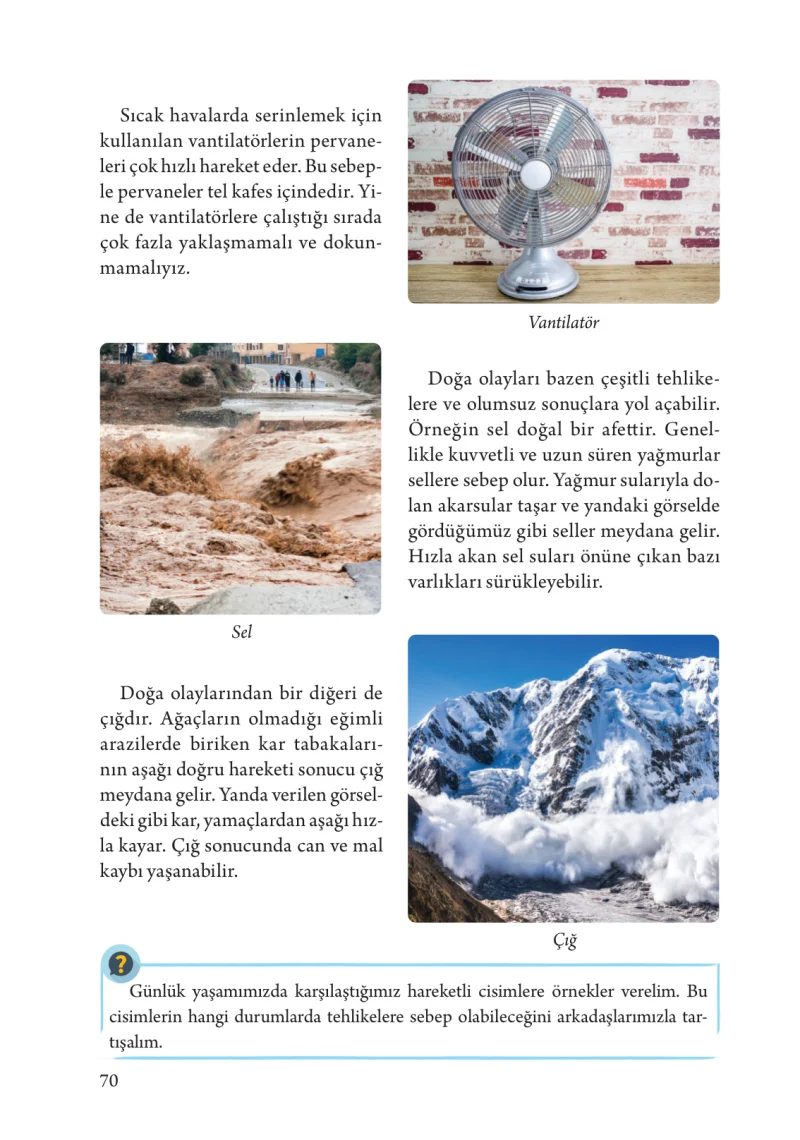 3. Sınıf Fen Bilimleri Ders Kitabı Cevapları Tuna Yayınları Sayfa 70