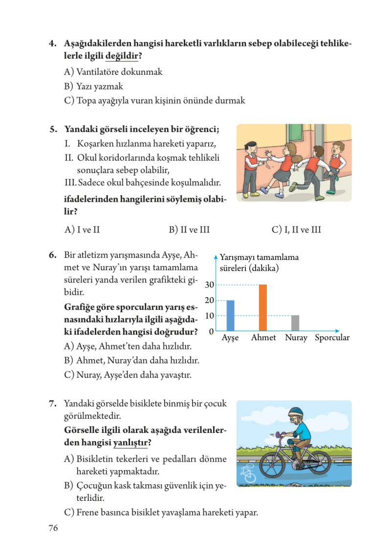 3. Sınıf Fen Bilimleri Ders Kitabı Cevapları Tuna Yayınları Sayfa 76