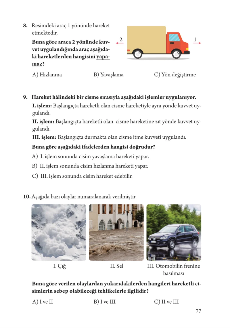 3. Sınıf Fen Bilimleri Ders Kitabı Cevapları Tuna Yayınları Sayfa 77