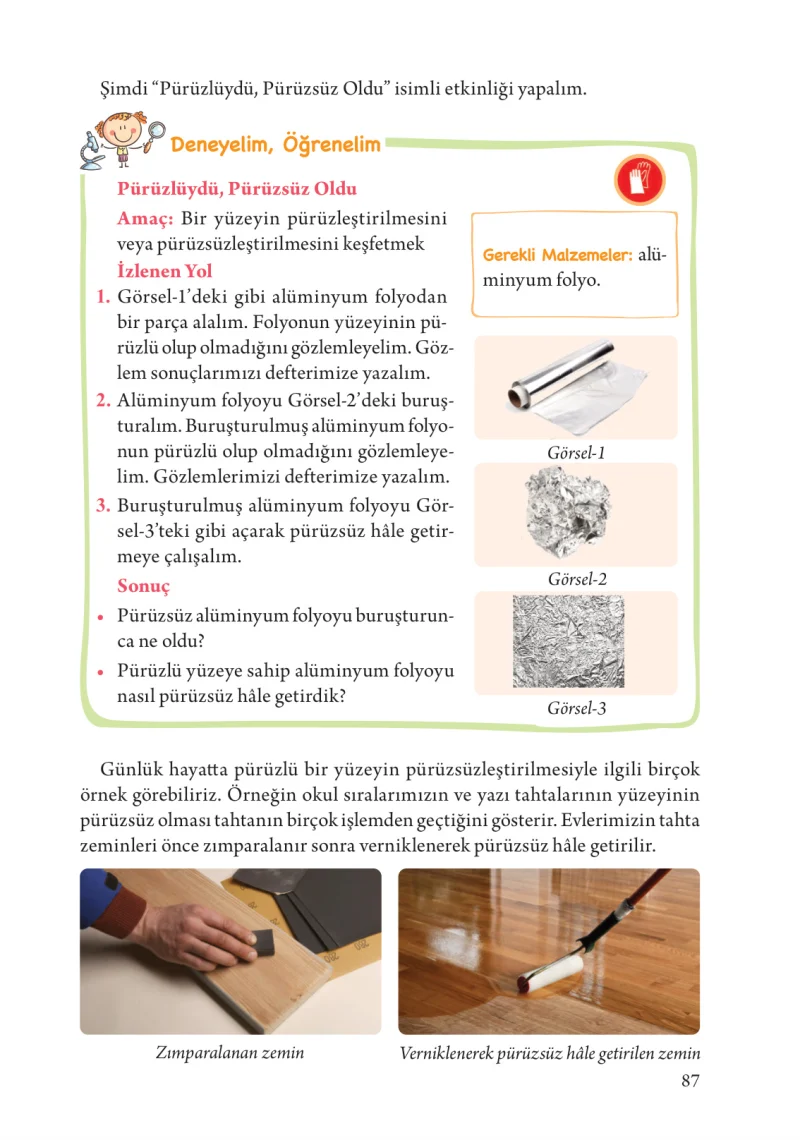 3. Sınıf Fen Bilimleri Ders Kitabı Cevapları Tuna Yayınları Sayfa 87