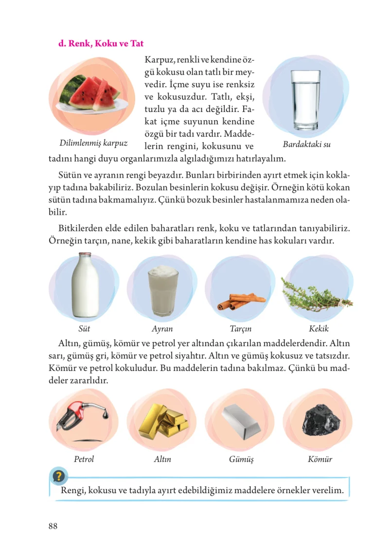 3. Sınıf Fen Bilimleri Ders Kitabı Cevapları Tuna Yayınları Sayfa 88