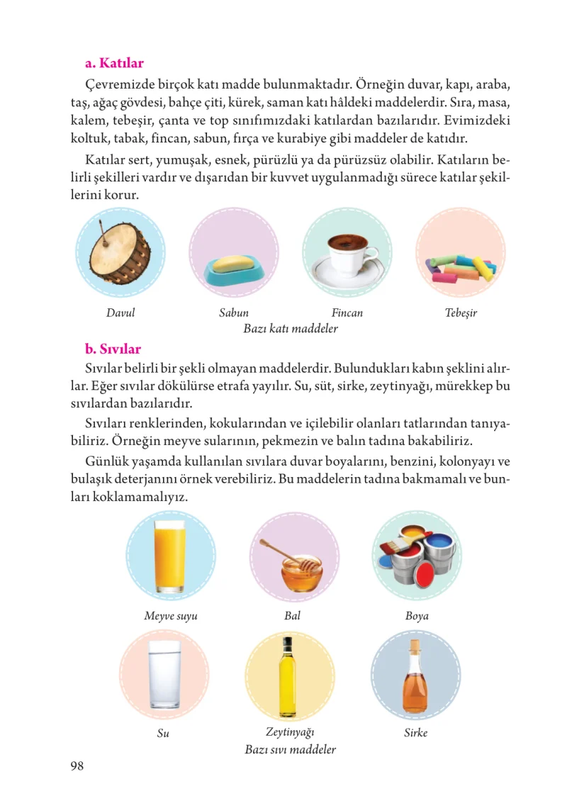 3. Sınıf Fen Bilimleri Ders Kitabı Cevapları Tuna Yayınları Sayfa 98