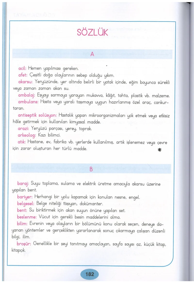 3. Sınıf Hayat Bilgisi Ders Kitabı Cevapları Dizin Yayıncılık Sayfa 182