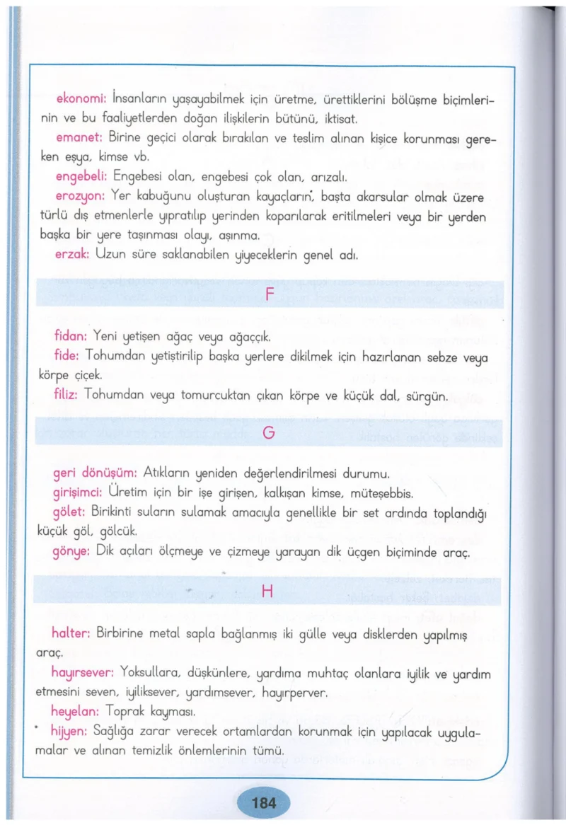 3. Sınıf Hayat Bilgisi Ders Kitabı Cevapları Dizin Yayıncılık Sayfa 184