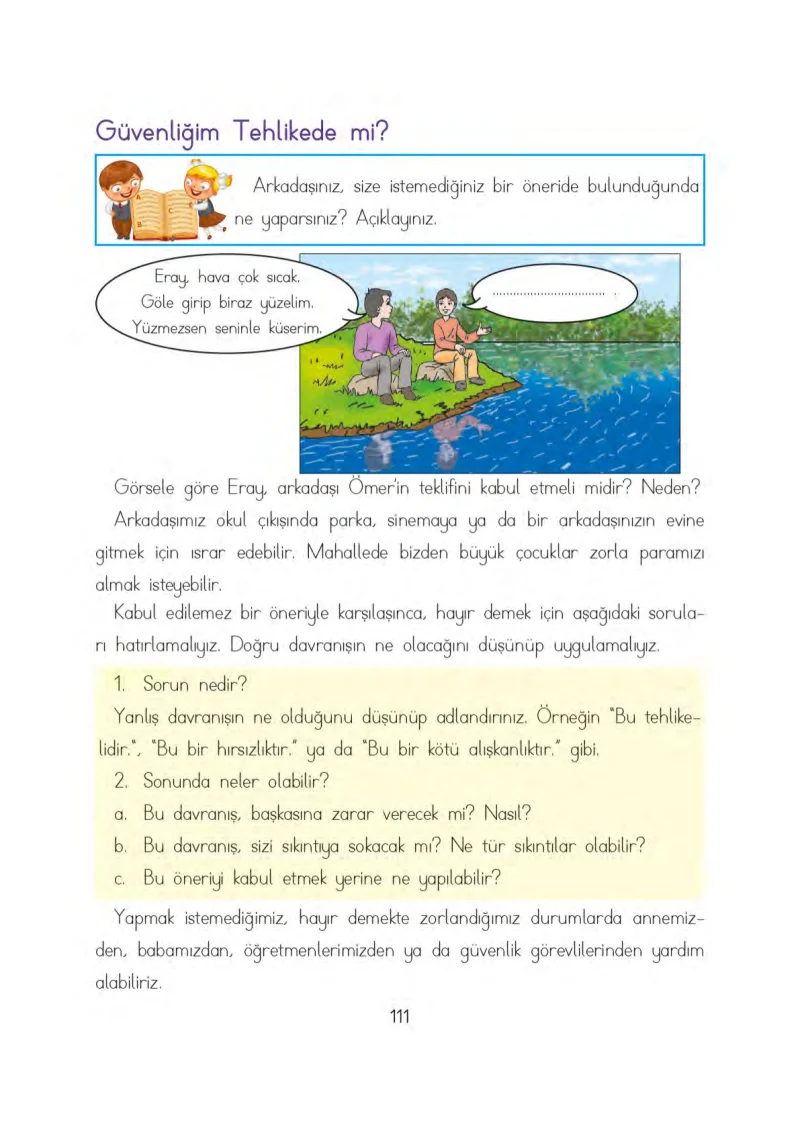 3. Sınıf Hayat Bilgisi Ders Kitabı Cevapları Evren Yayınları Sayfa 111