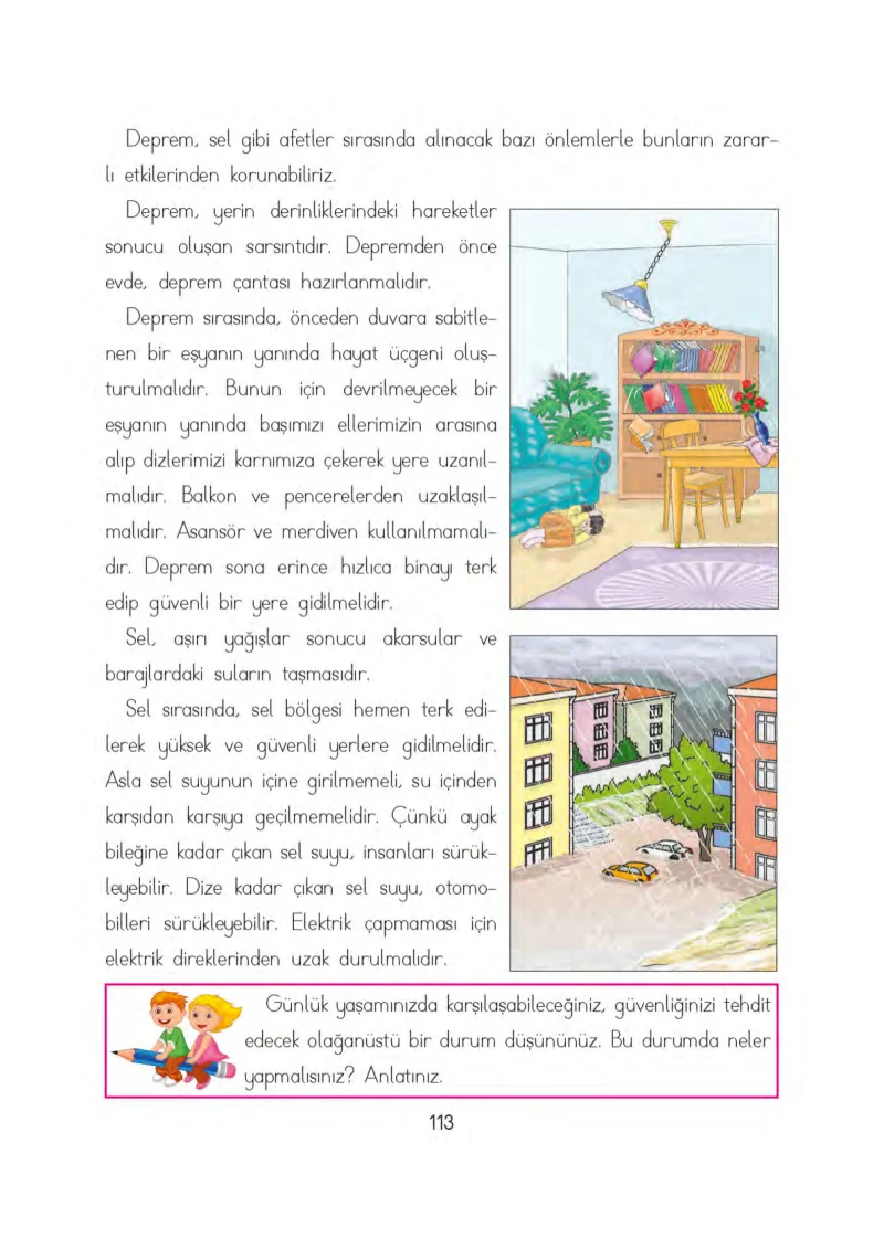 3. Sınıf Hayat Bilgisi Ders Kitabı Cevapları Evren Yayınları Sayfa 113