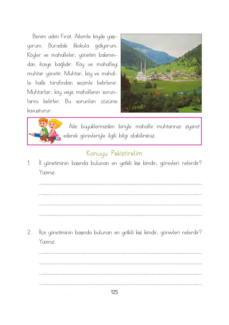 3. Sınıf Hayat Bilgisi Ders Kitabı Cevapları Evren Yayınları Sayfa 125