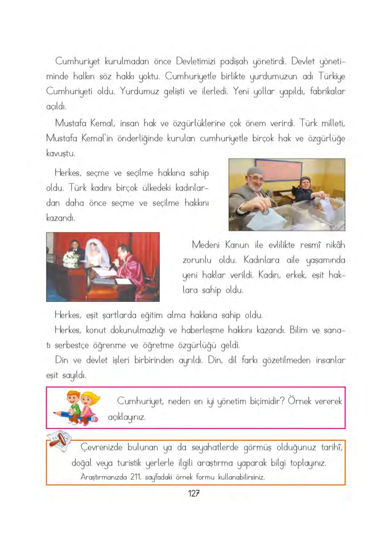 3. Sınıf Hayat Bilgisi Ders Kitabı Cevapları Evren Yayınları Sayfa 127