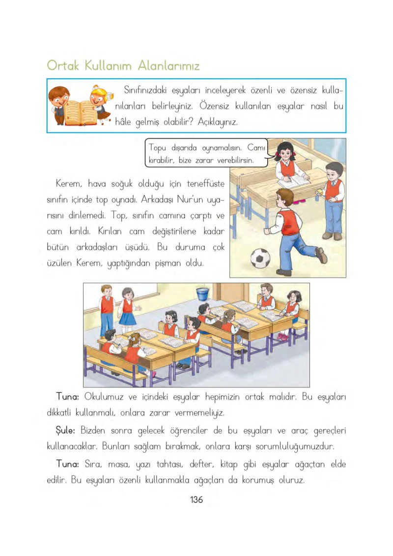3. Sınıf Hayat Bilgisi Ders Kitabı Cevapları Evren Yayınları Sayfa 136