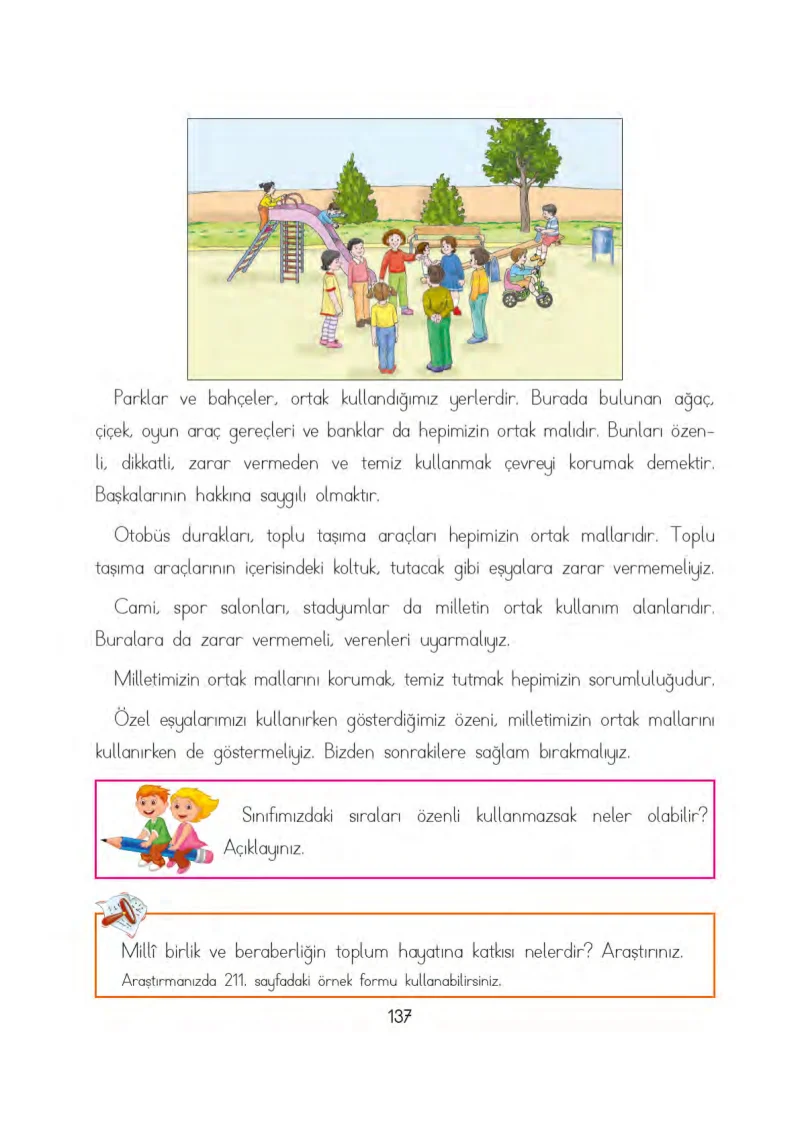 3. Sınıf Hayat Bilgisi Ders Kitabı Cevapları Evren Yayınları Sayfa 137