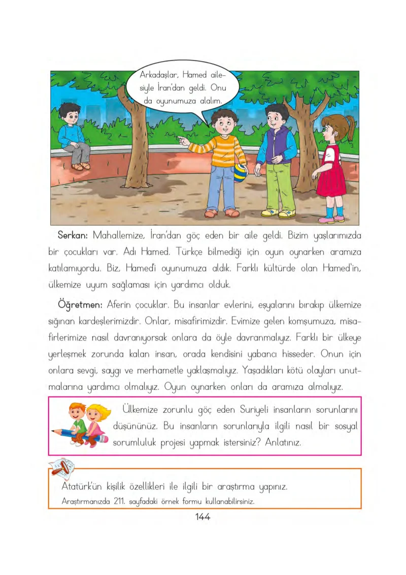 3. Sınıf Hayat Bilgisi Ders Kitabı Cevapları Evren Yayınları Sayfa 144