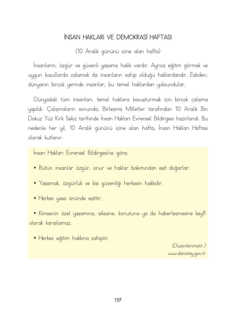 3. Sınıf Hayat Bilgisi Ders Kitabı Cevapları Evren Yayınları Sayfa 197