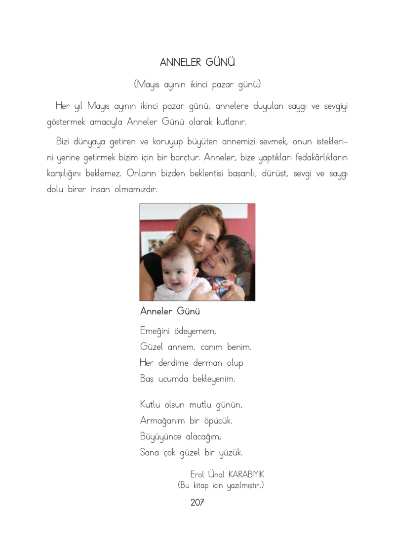 3. Sınıf Hayat Bilgisi Ders Kitabı Cevapları Evren Yayınları Sayfa 207