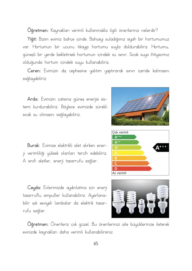 3. Sınıf Hayat Bilgisi Ders Kitabı Cevapları Evren Yayınları Sayfa 65