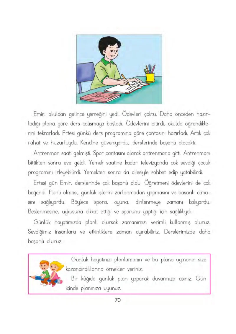 3. Sınıf Hayat Bilgisi Ders Kitabı Cevapları Evren Yayınları Sayfa 70