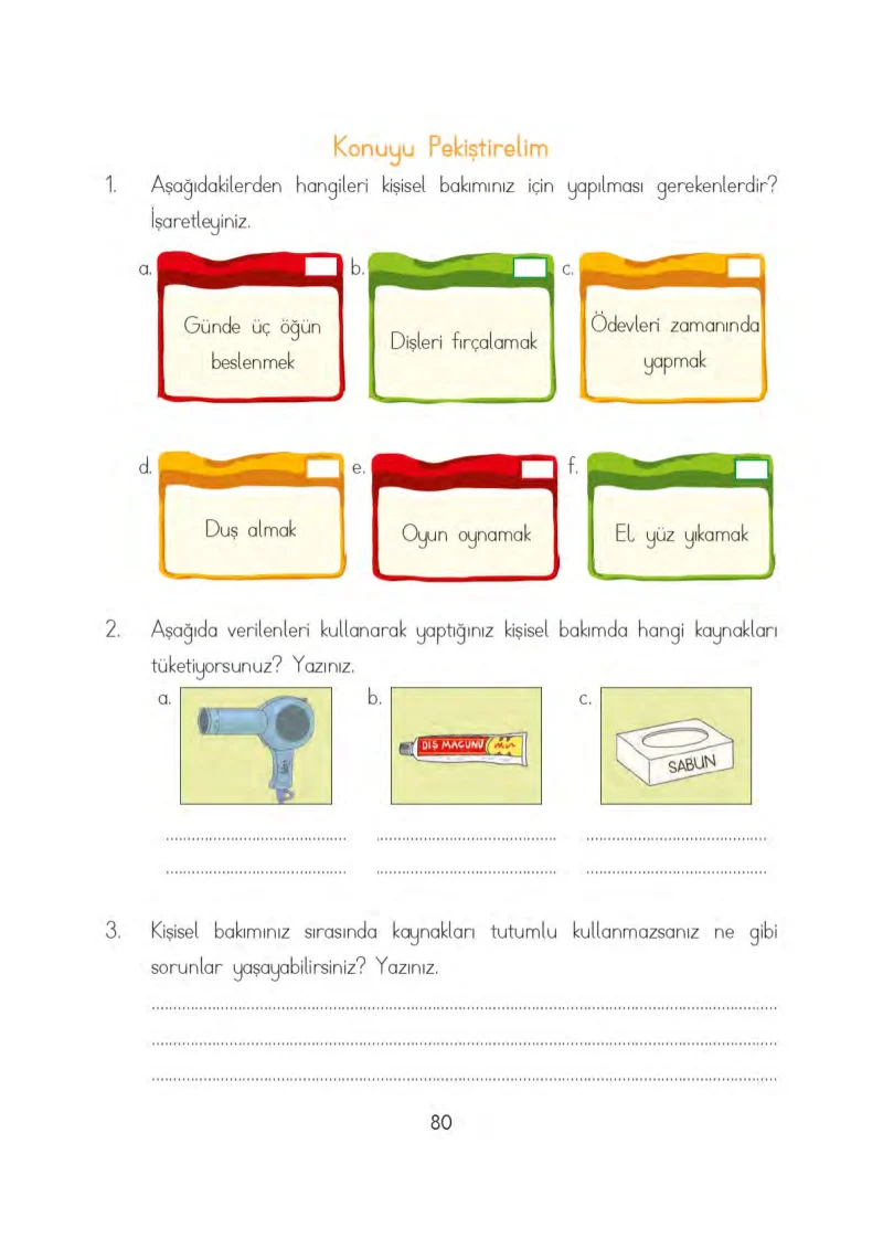 3. Sınıf Hayat Bilgisi Ders Kitabı Cevapları Evren Yayınları Sayfa 80
