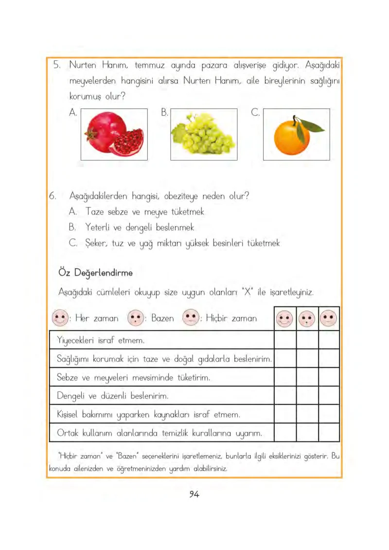 3. Sınıf Hayat Bilgisi Ders Kitabı Cevapları Evren Yayınları Sayfa 94