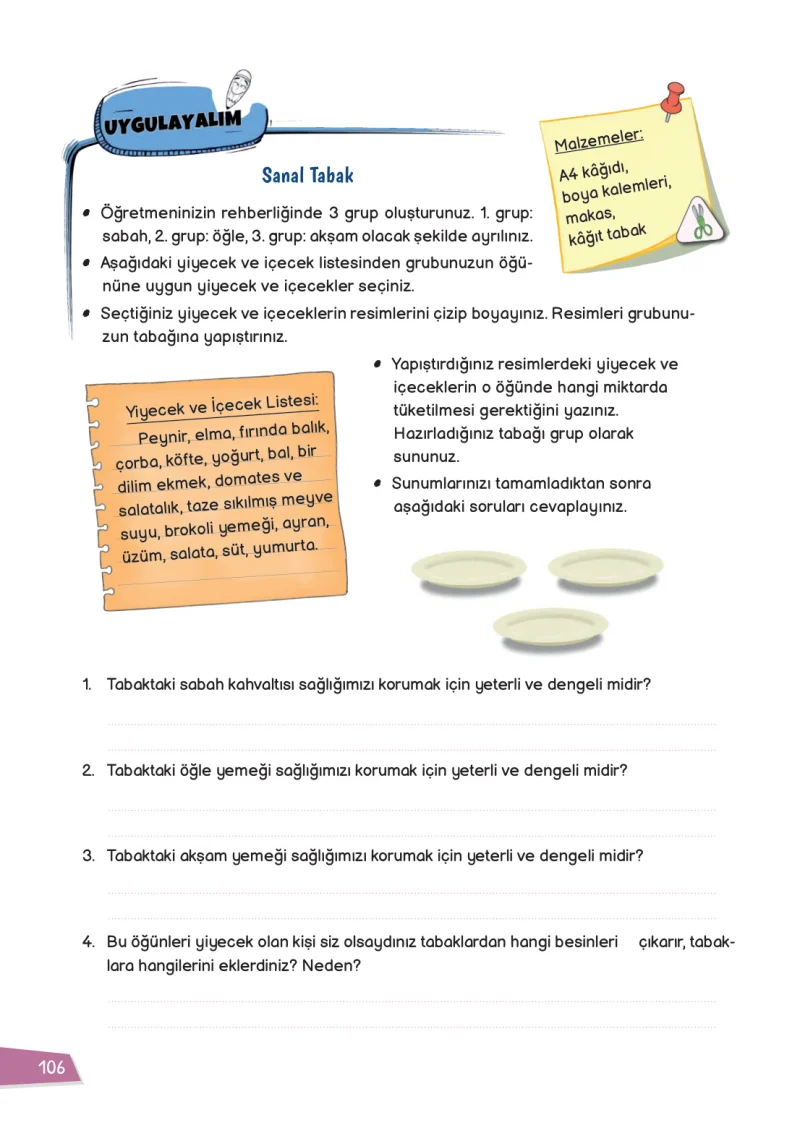 3. Sınıf Hayat Bilgisi Ders Kitabı Cevapları Meb Yayınları 1 Sayfa 106